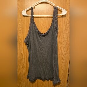 North Crest Two Way Grey Lace Cotton Tank Top 3X